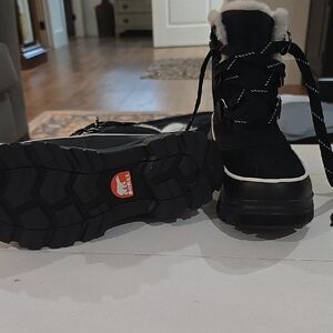 Sorel Black Boots with White Accents